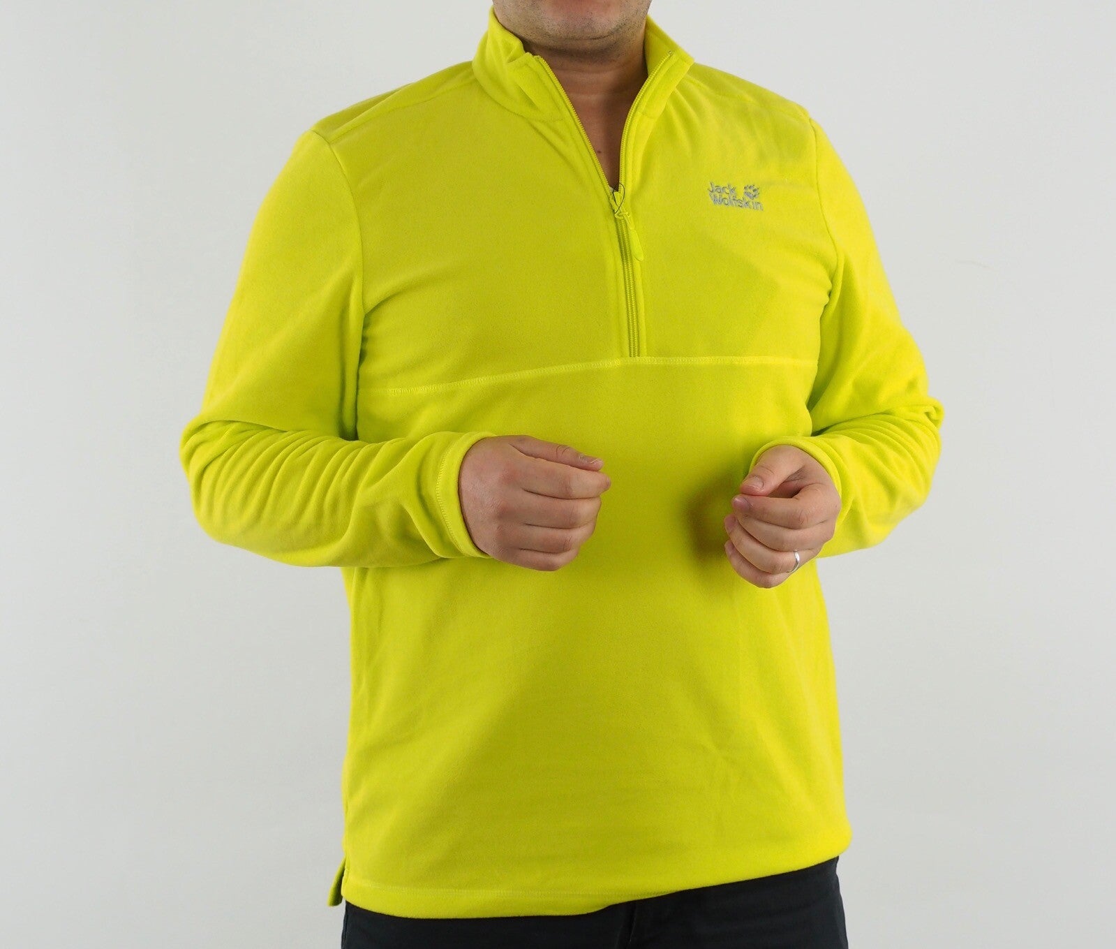 Mens Jack Wolfskin 1704141 Flashing Green Gecko Half Zip Warm Fleece Jumper