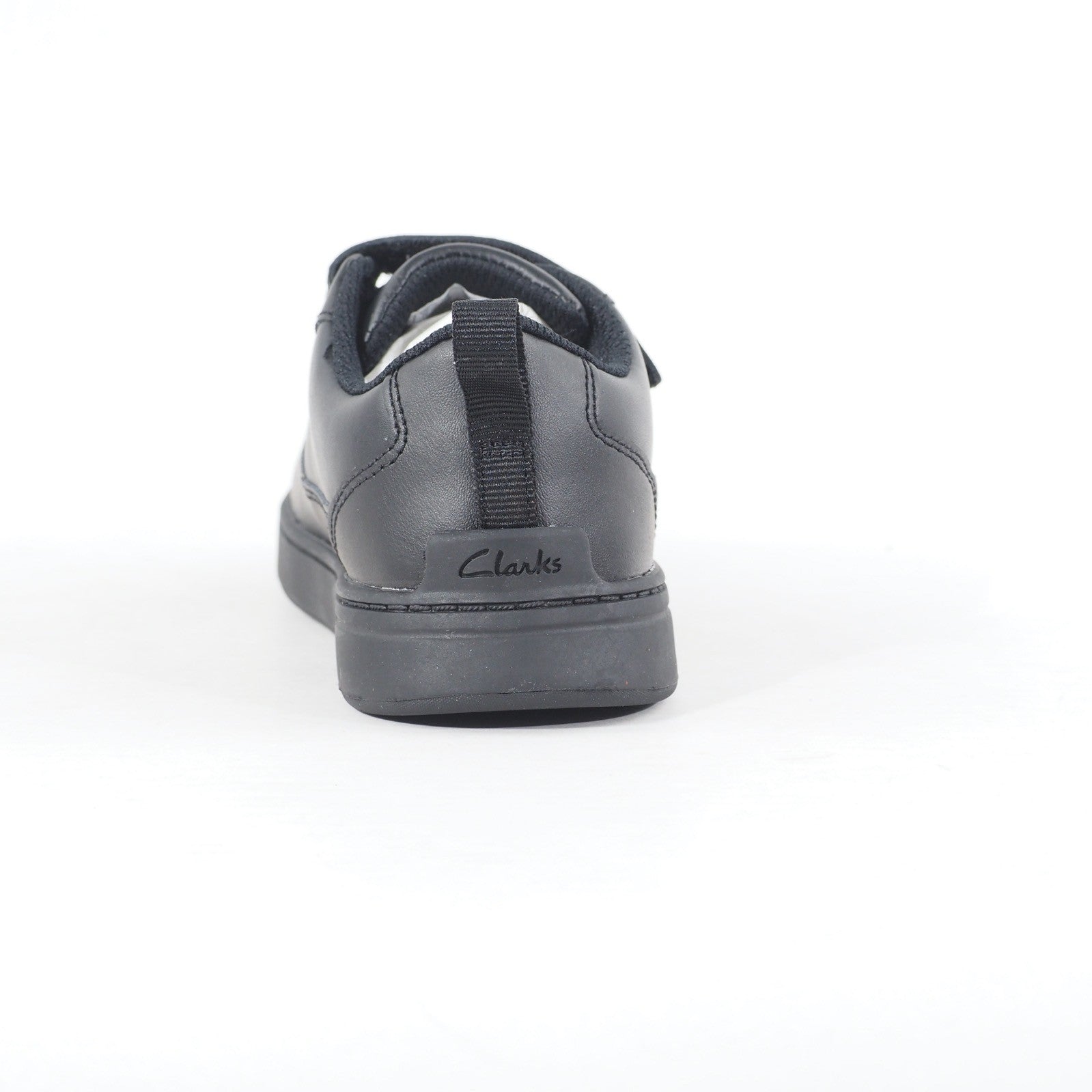 Boys Clarks Vibrant Glow Black Leather School Walking Strap Wide G Fit Shoes