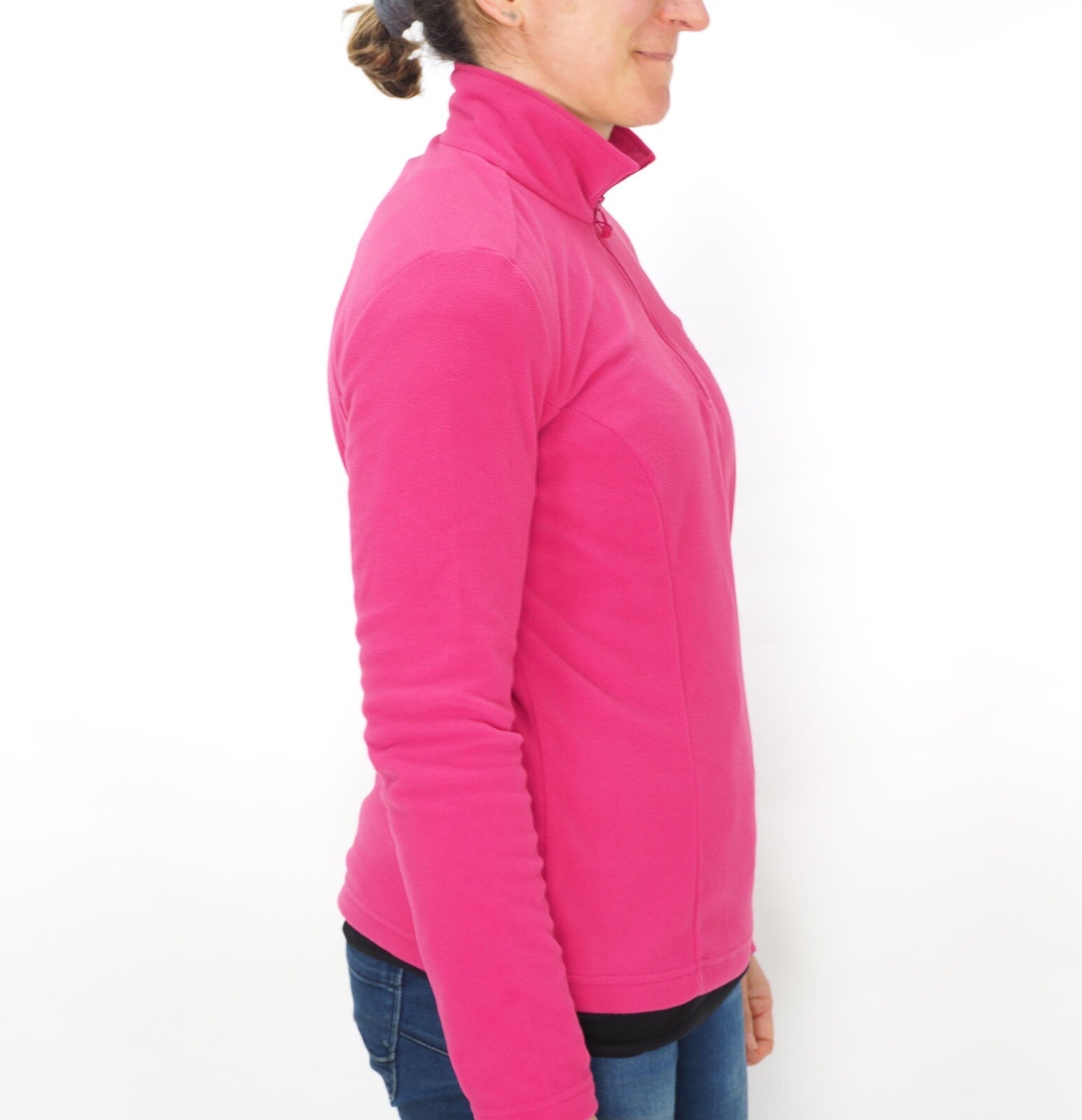 Womens Jack Wolfskin Gecko 17553 Azalea Red Half Zip Pullover Fleece Sweatshirt