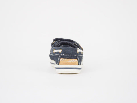 Boys Timberland Casco Bay 4387R Navy Blue Leather Casual Toddlers Boat Shoes