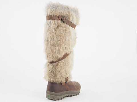 Womens Timberland MT Holly Faux Fur 1623R Brown Leather Zip Up Tall Snow Boots