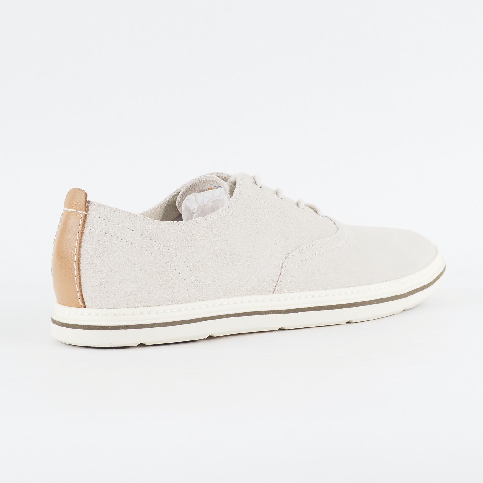 Mens Timberland Coles Point Plain A18YR Off White Leather Lace Up Casual Shoes