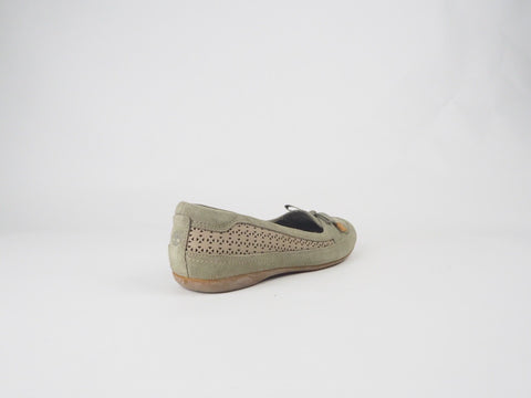 Womens Timberland Falmouth Ballerina 8017R Leather Slips On Flat Grey Shoes