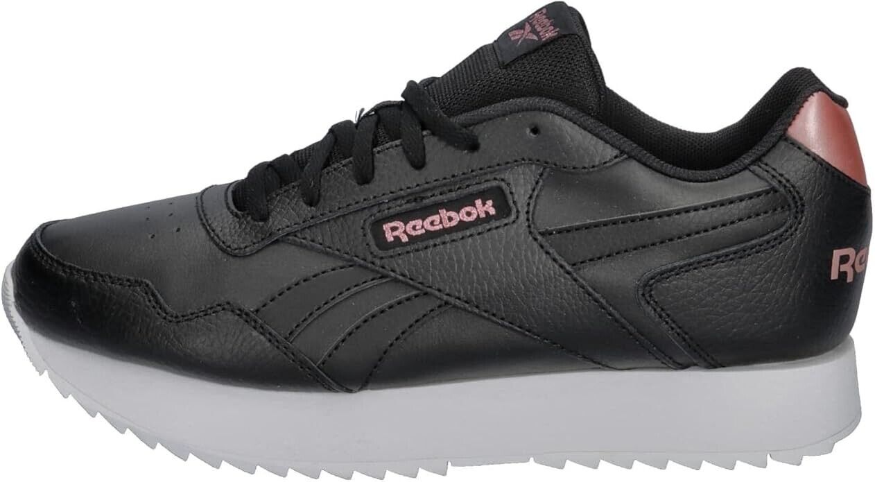 Womens Reebok Glide Ripple Doubl ID1961 Casual Walking Lace Up Black Trainers