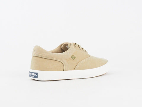 Mens Sperry Top Sider Wahoo STS14358 Beige Lace Up Casual Sports Trainers