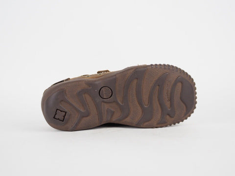 Infants Timberland Crown 31839 Dark Brown Leather 2 Strap Casual Kids Shoes