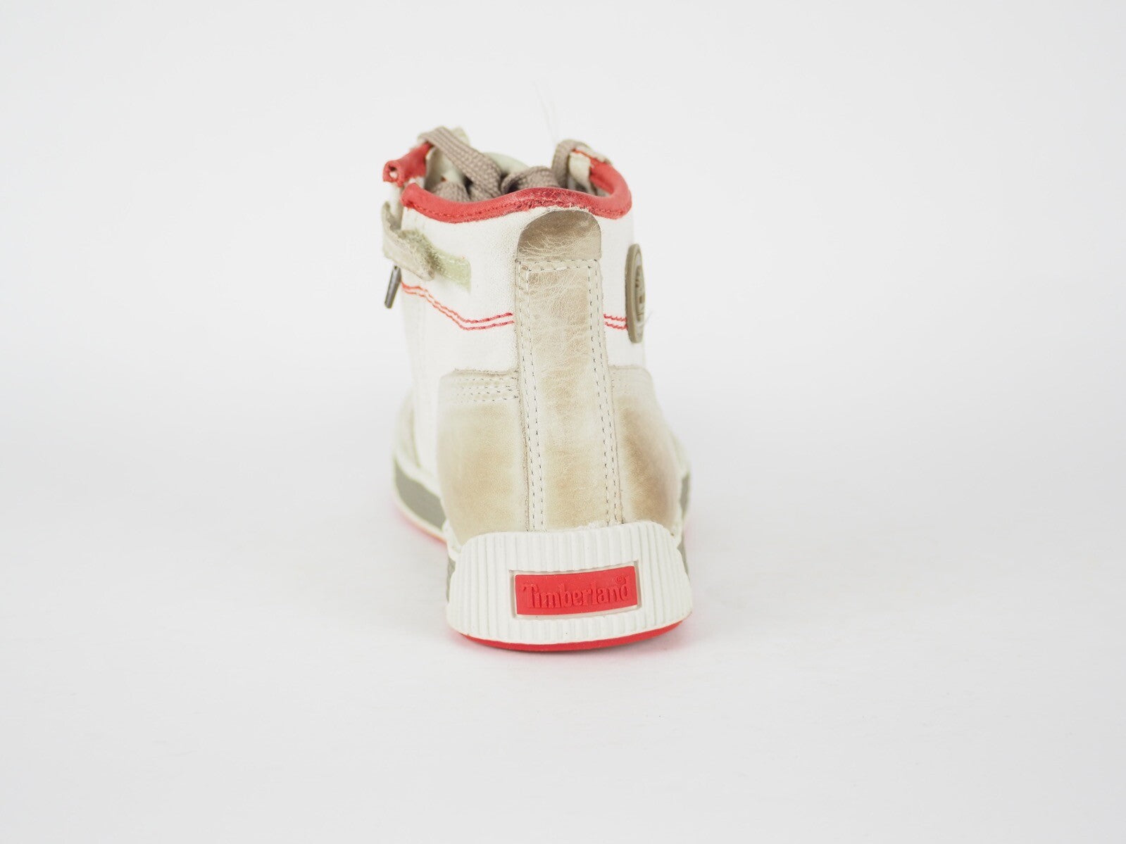 Boys Timberland EK 80726 Beige Leather Lace Up Casual Trainers Chukka Boots