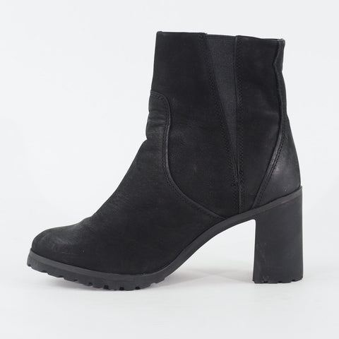 Womens Timberland Allington A22BA Black Leather Side Zip Up Casual Ankle Boots