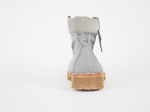 Womens Timberland LTD 6In Canvas A1GRV Grey Fabric Lace Up Casual Chukka Boots