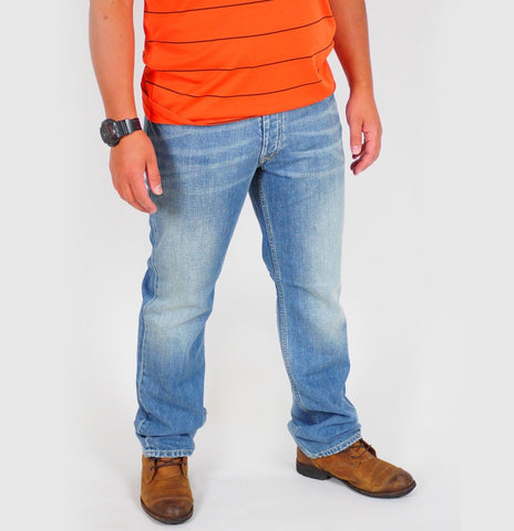 Mens The Original Ben Sherman Ramone DMA631NE Slim Light Blue Casual Trousers