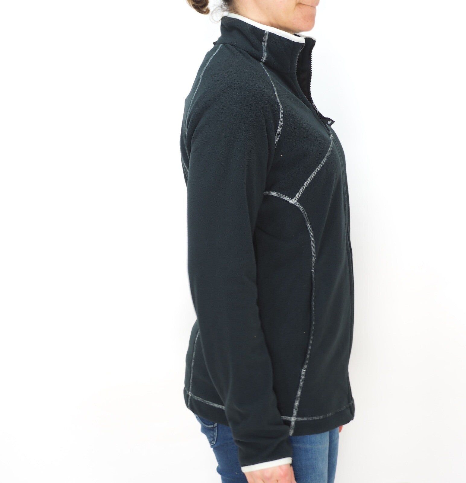 Womens Jack Wolfskin Nanuk Tar 1702111 Black Zip Up Warm Fleece Sweatshirt