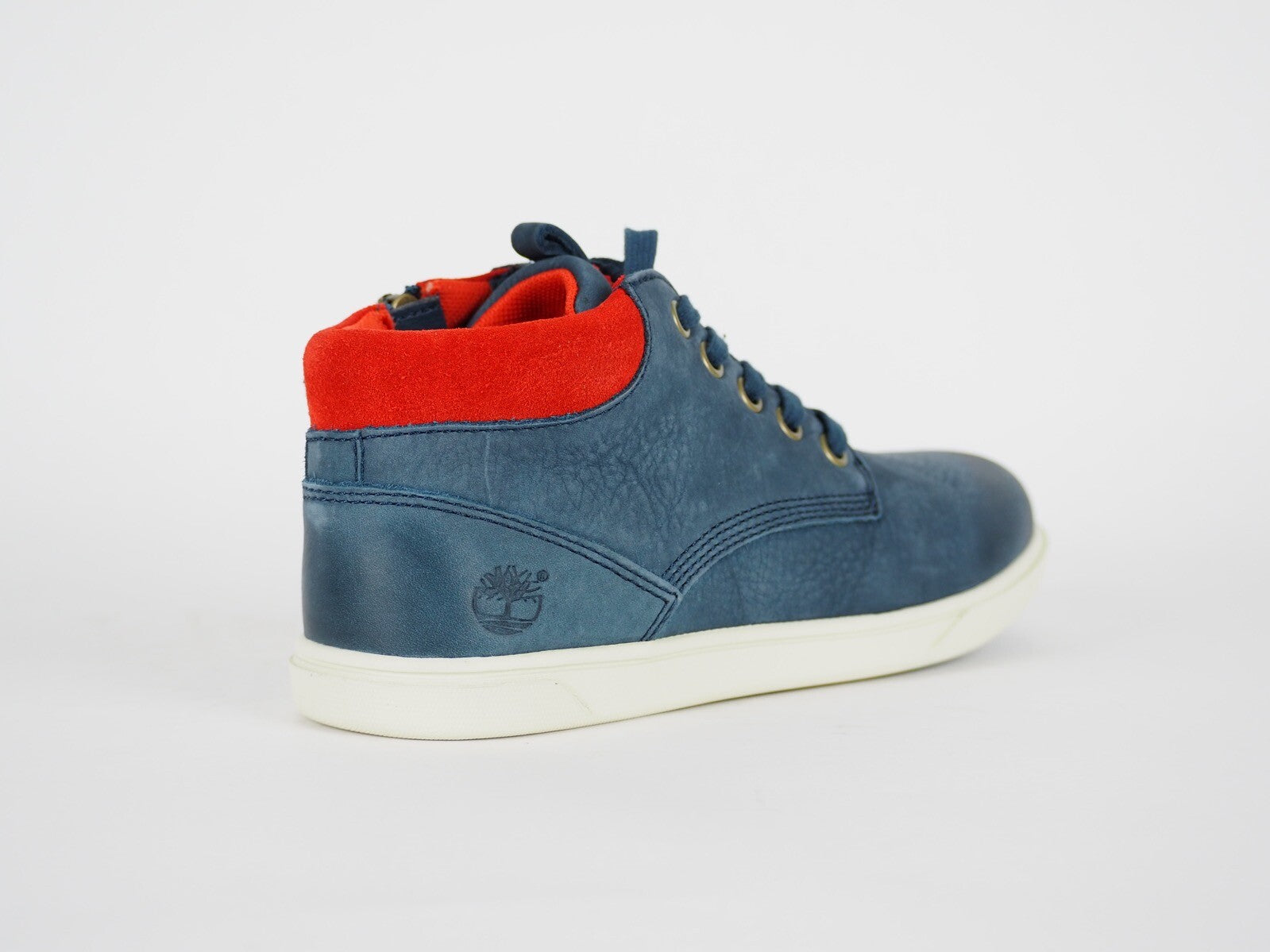 Boys Timberland Groveton A18KV Navy Leather Zip Up Chukka Boots