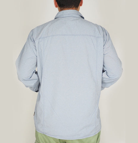 Mens Jack Wolfskin Mackay 1401881 Night Blue Long Sleeve Shirt 