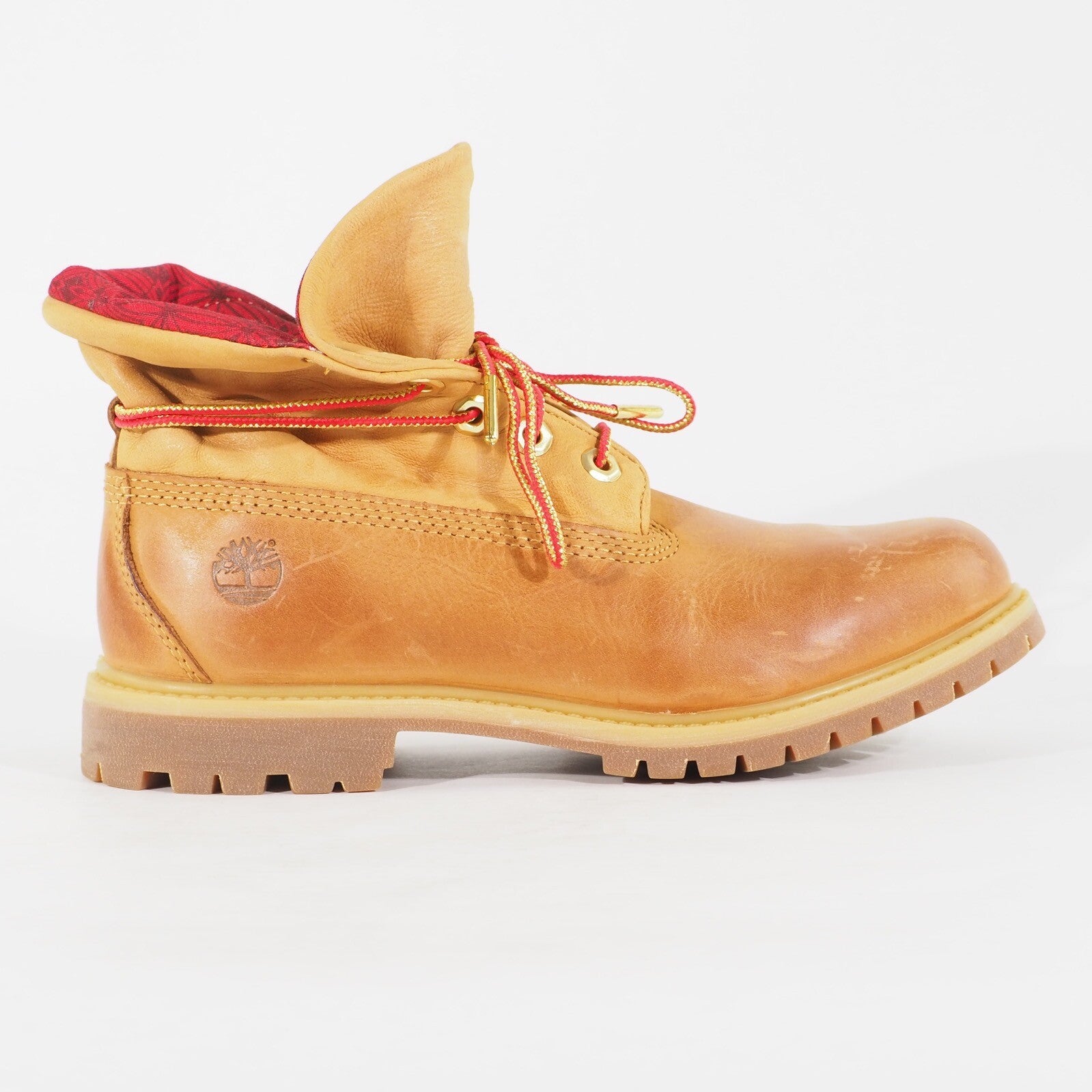 Womens Timberland Roll Top A242S Wheat Leather Lace Waterproof Walking Boots