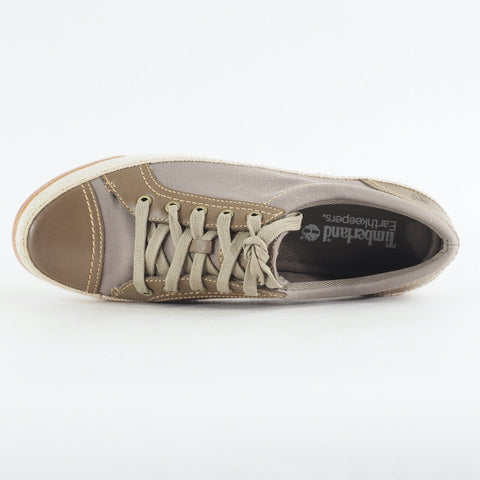 Womens Timberland Northport Oxford 3962R Olive Canvas Leather Flat Lace Up Shoes