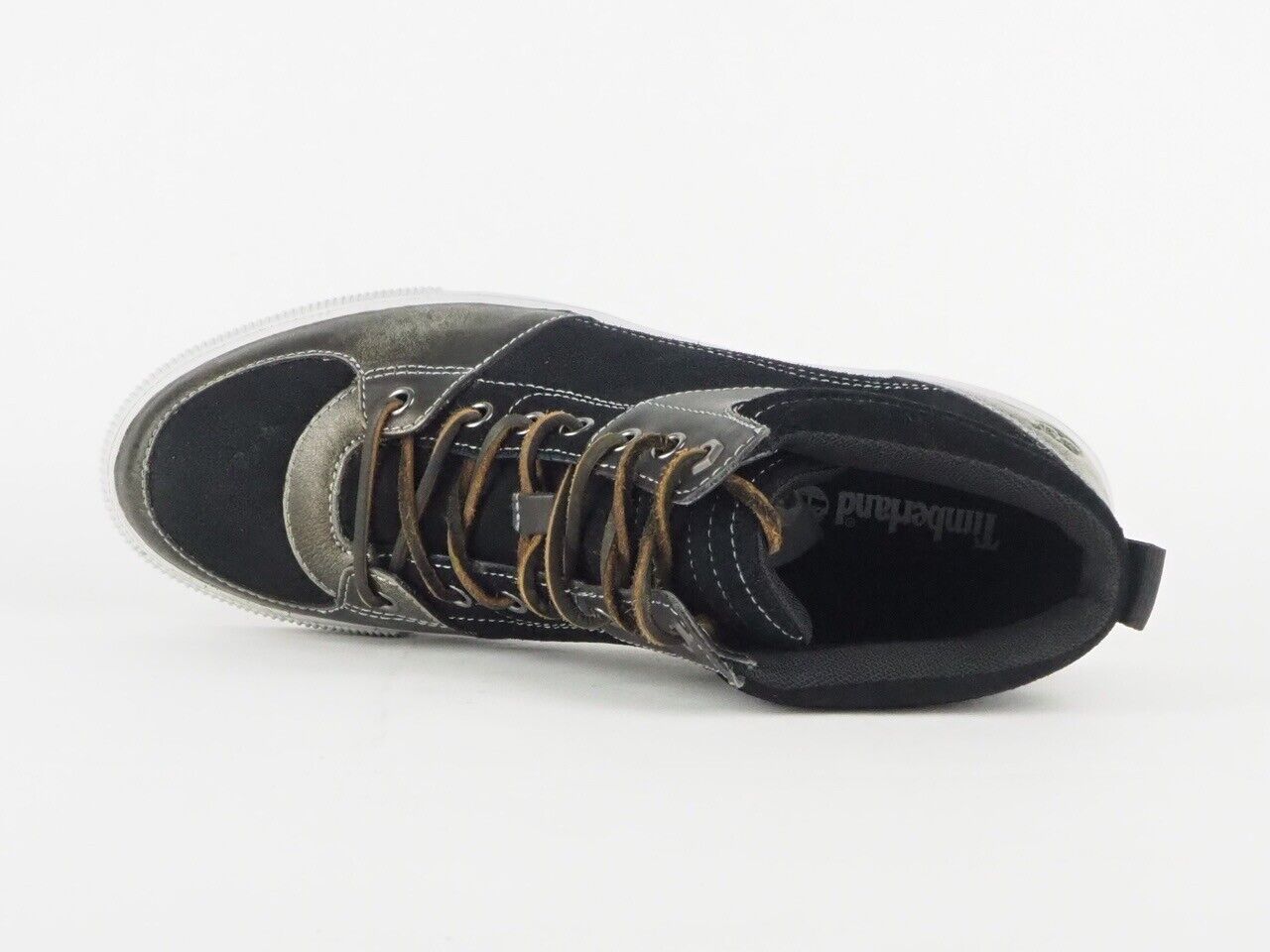 Mens Timberland Glastenbury A12NY Black Leather Lace Up Hi Top Shoes