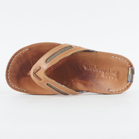 Mens Timberland EK Rugesc 5125R Tan Leather Slip On Thong Casual Summer Sandal