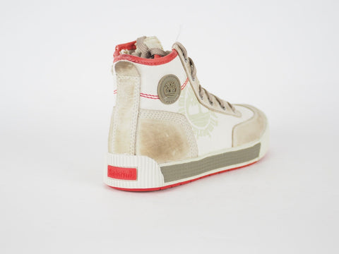 Boys Timberland EK 80726 Beige Leather Lace Up Casual Trainers Chukka Boots