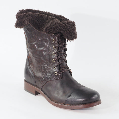 Womens Timberland Lucille 10 Inch 25687 Dark Brown Leather Lace Up Casual Boots