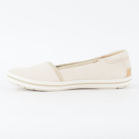 Womens Timberland EK Casco Bay 8312B Off White Leather Slip On Casual Shoes