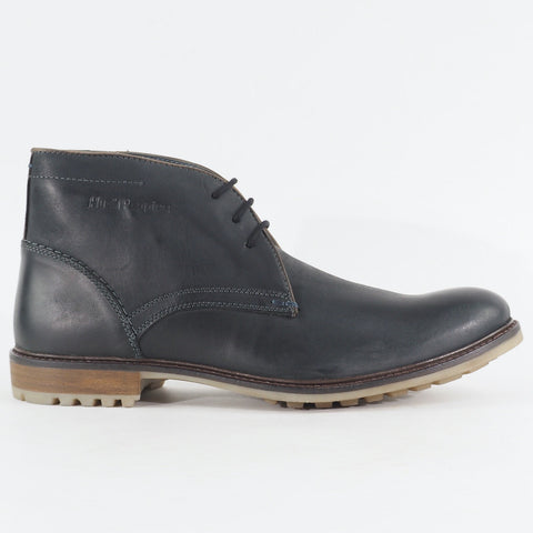 Mens Hush Puppies Benson Rigby HM01251 001 Black Leather Lace Up Casual Boots