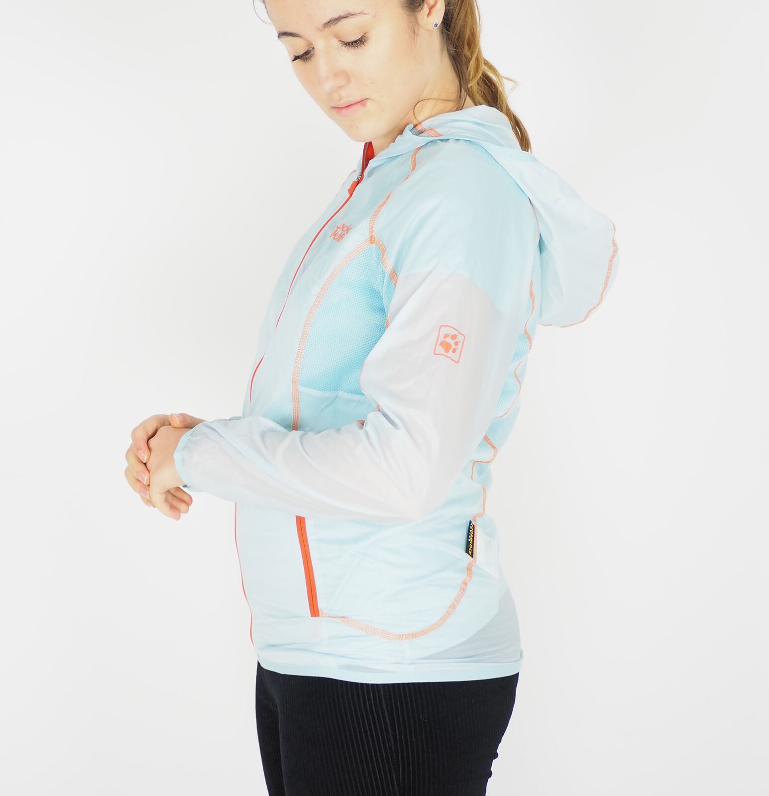 Womens Jack Wolfskin Namib 5006121 Semitransparent Blue Zip Up Asian Fit Jacket