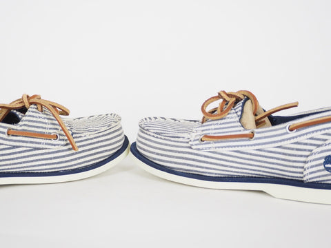 Womens Timberland Classic 2 Eye 8910A Navy Stripe Canvas Boat Shoes UK 3.5
