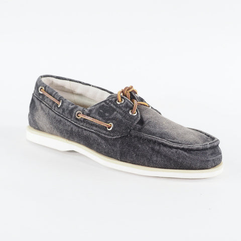Mens Timberland Classic 6751B Grey Denim Lace Up Casual Boat Shoes