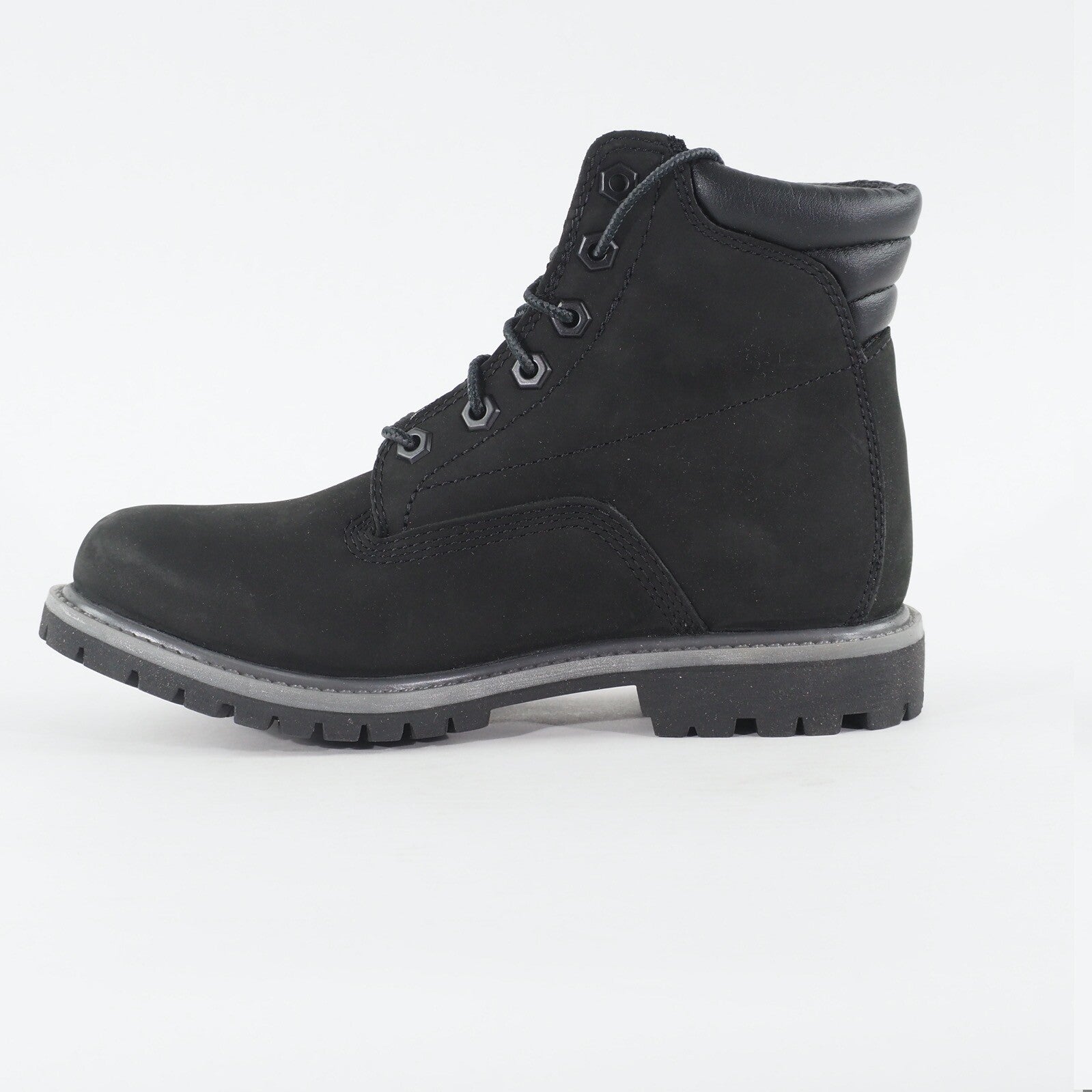 Womens Timberland Waterville 6 Inch A17VM Black Leather Lace Up Casual Boots