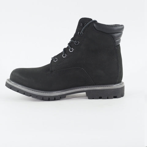 Womens Timberland Waterville 6 Inch A17VM Black Leather Lace Up Casual Boots