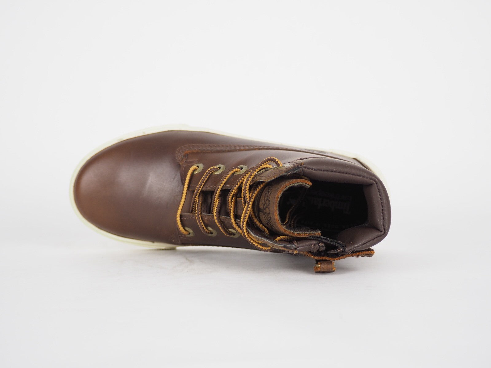 Boys Timberland EK 2.0 6 Inch 1675A Brown Leather Laced Zip Winter Chukka Boots