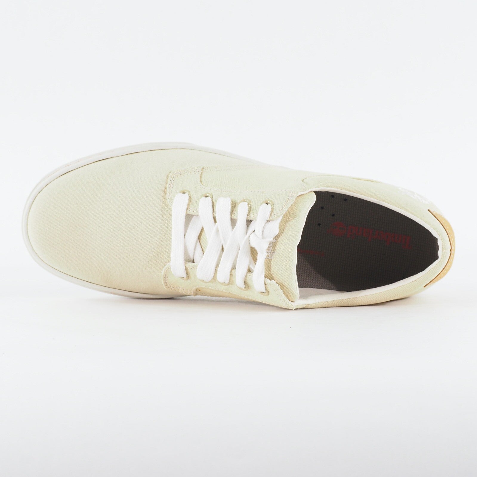 Mens Timberland EK Cup Ox Khaki 45591 Cream Canvas Lace Up Low Top Casual Shoes