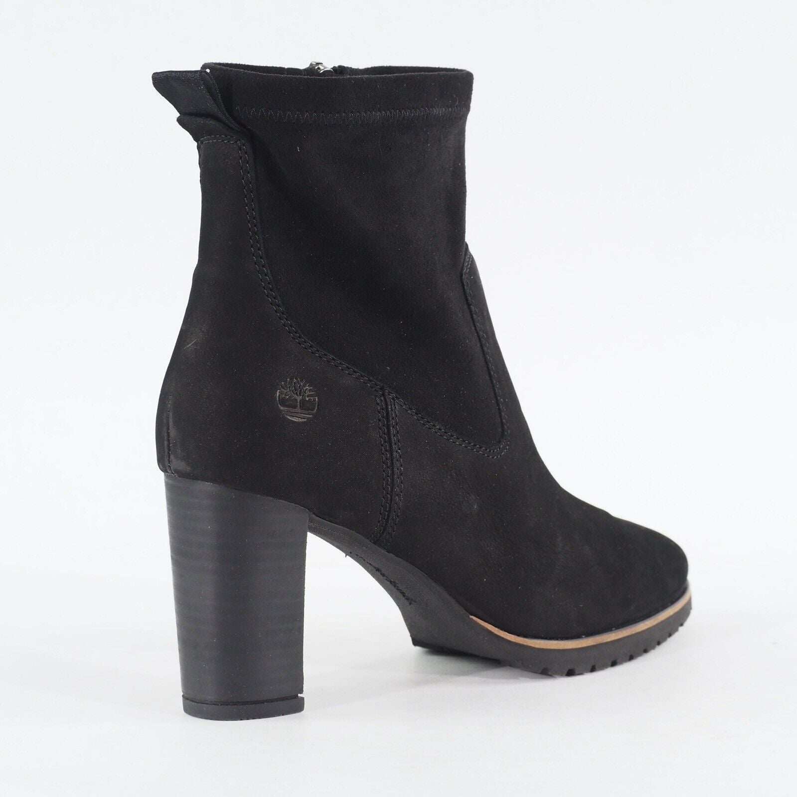 Womens Timberland Leslie Anne A23H5 Black Nubuck Side Zip Casual Heeled Boots