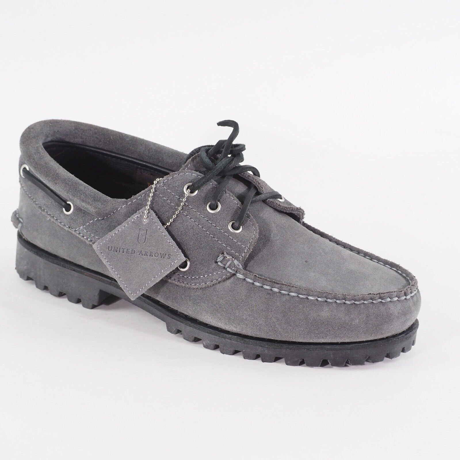 Mens Timberland Premium A68QB Medium Grey Leather Lace up Boat Shoes