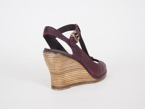 Womens Timberland Maeslin T-Strap 18624 Burgundy Leather Slingback Sandals