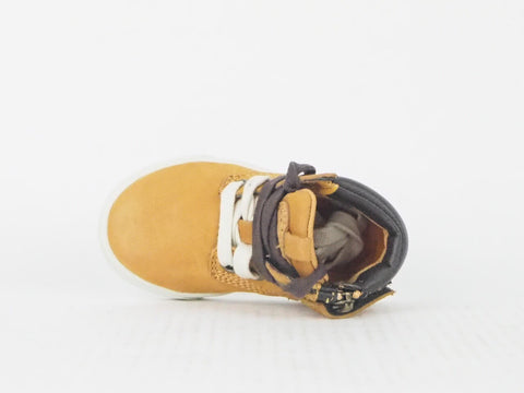 Boys Timberland Classic Premium 6 Inch 6084B Brown Leather Side Zip Boots 