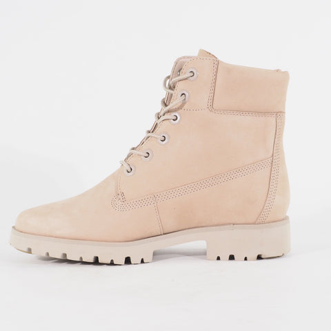 Womens Timberland 6 Inch Classic A1XE9 Beige Leather Lace Casual Walking Boots