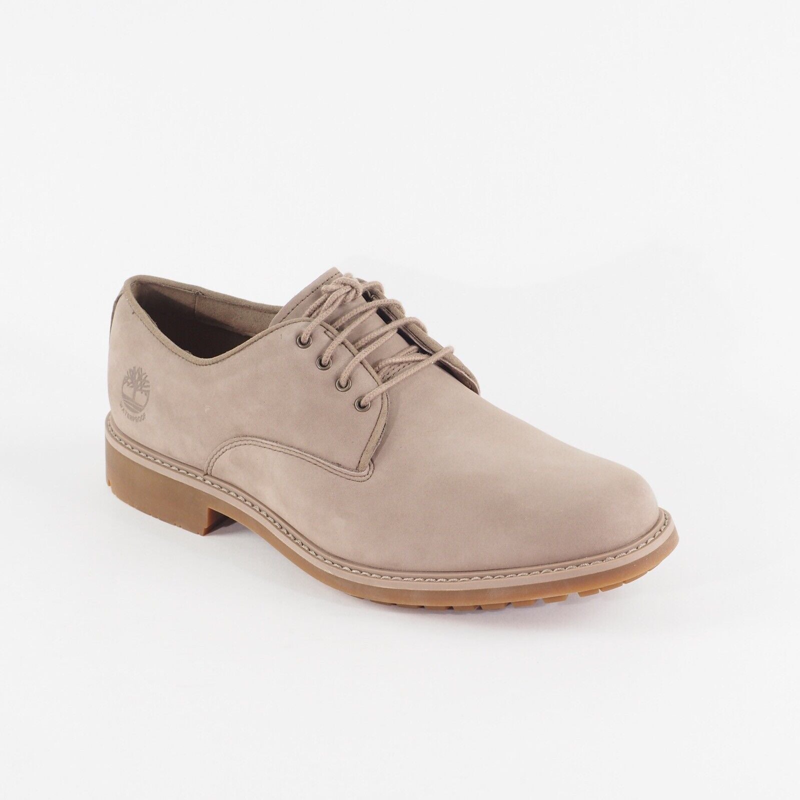 Mens Timberland Strombucks OX A43SY Beige Leather Lace Waterproof Walking Shoes