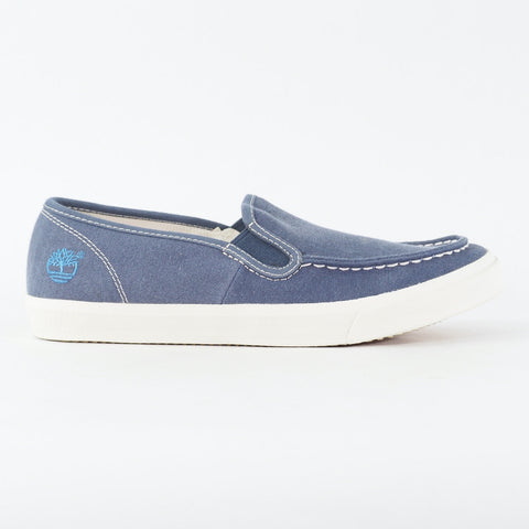 Mens Timberland Earthkeepers 9325B Navy Blue Canvas Slip On Casual Loafer Shoes