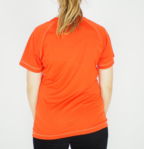 Womens Jack Wolfskin Rock Chill 1804501 Dark Coral Shortsleeve Hiking Shirt 