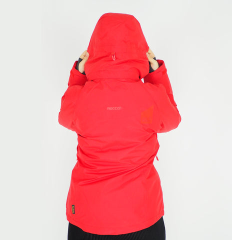 Womens Jack Wolfskin Good Alpine 1111631 Red Fire Zip Up Waterproof Jacket