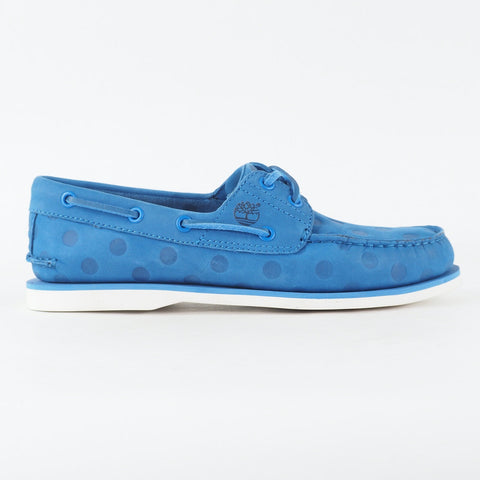 Mens Timberland Classic 2 Eye A181Y Medium Blue Leather Lace Casual Boat Shoes