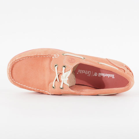 Womens Timberland Classic A1P37 Medium Pink Leather Casual Lace Up Boat Shoes