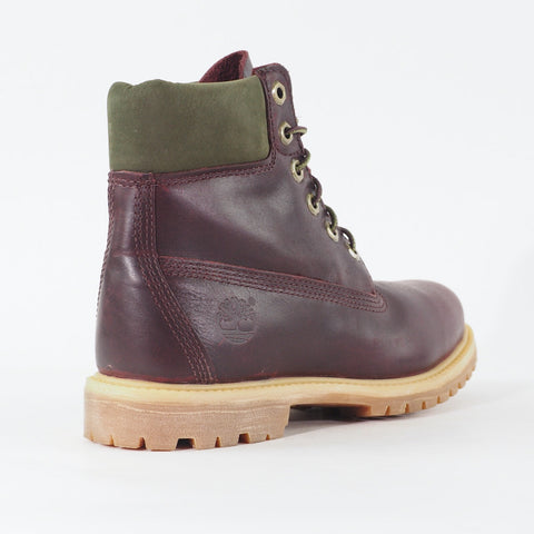 Womens Timberland Premium 6 Inch EK 8230A Dark Burgundy Lace Waterproof Boots