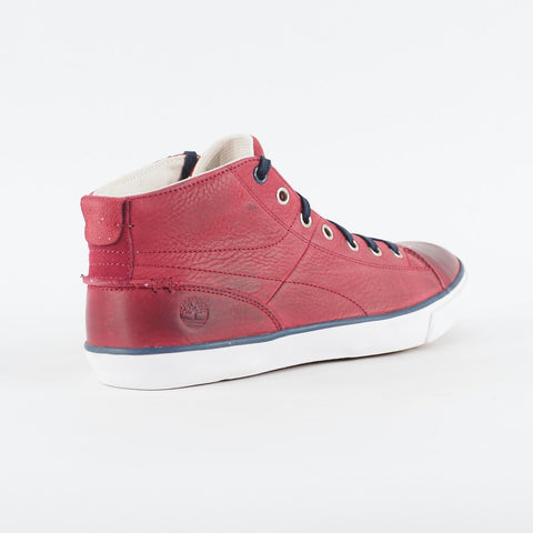 Mens Timberland EK Hootset Camp 5266A Burgundy Leather Casual Hi Top Trainers