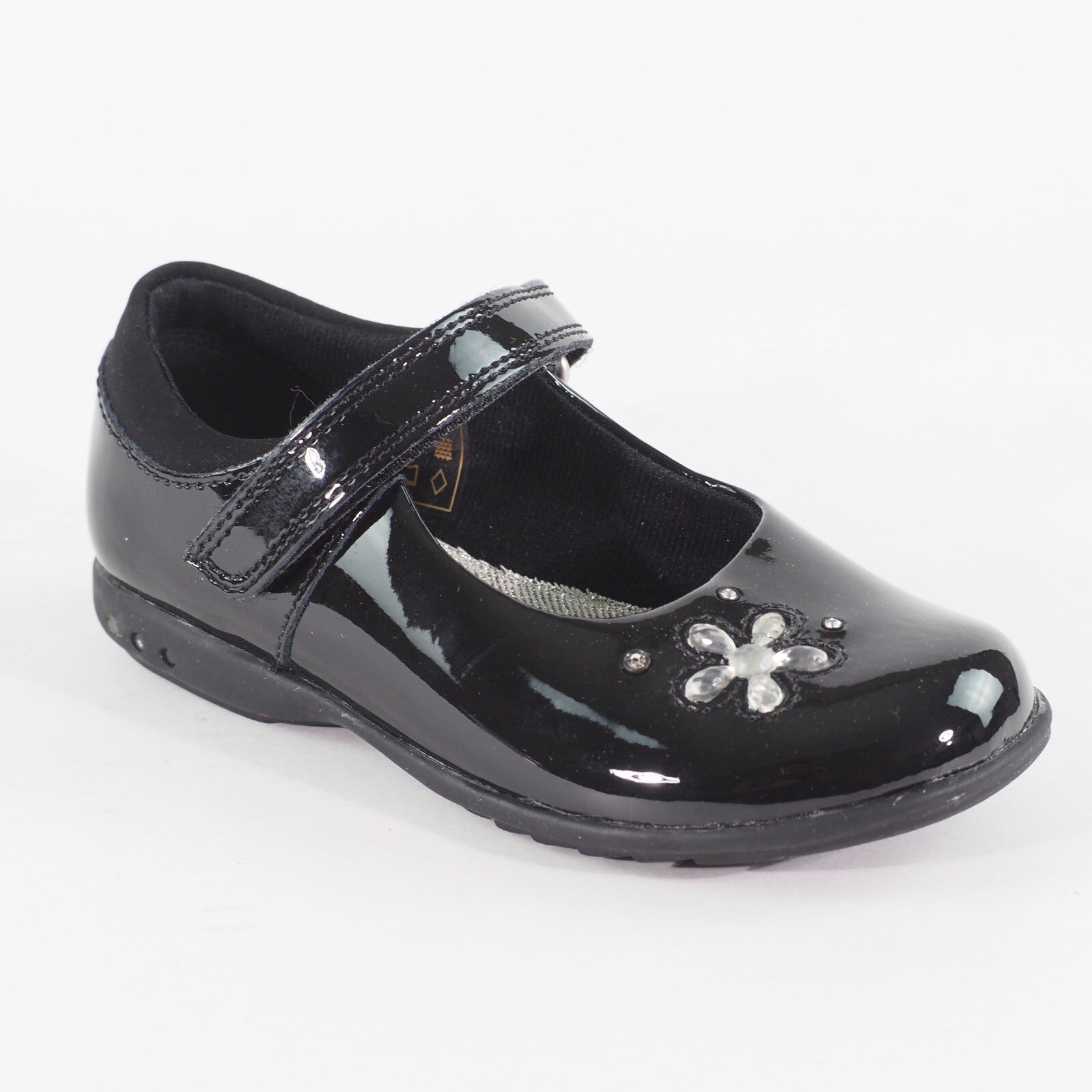 Girls Clarks Trixi Candy Pre Black Leather Single Strap School Walking Shoes
