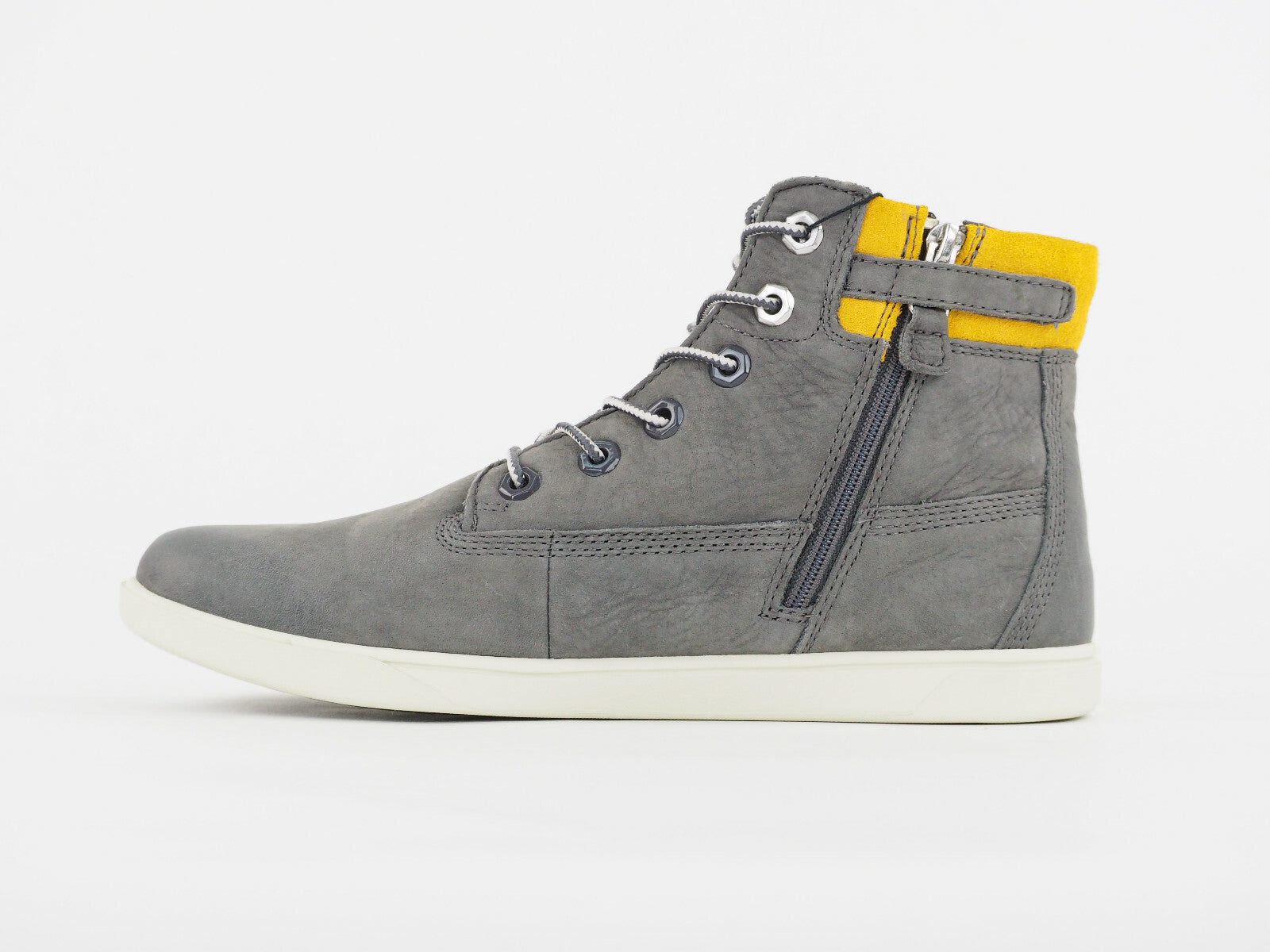 Timberland Groveton 6 Inch Lace A19MX Grey Leather Lace Zip Side Chukka Boots