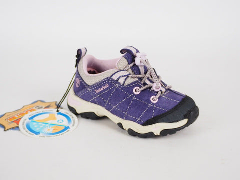 Infants Timberland EK Trail 3983R Purple Leather Lace Up Hiking Baby Shoes
