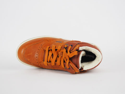 Boys Timberland Groveton A18P7 Brown Leather Warm Lace Up Kids Shoes