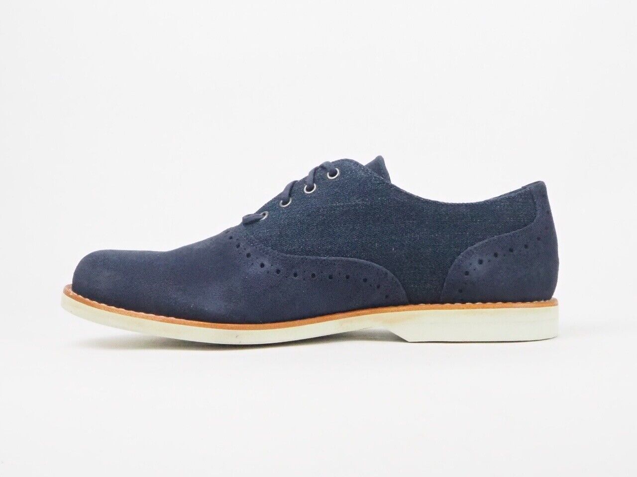 Mens Timberland Stormbuck Lite Brogue 9145B Navy Suede Fabric Lace Up Shoes   
